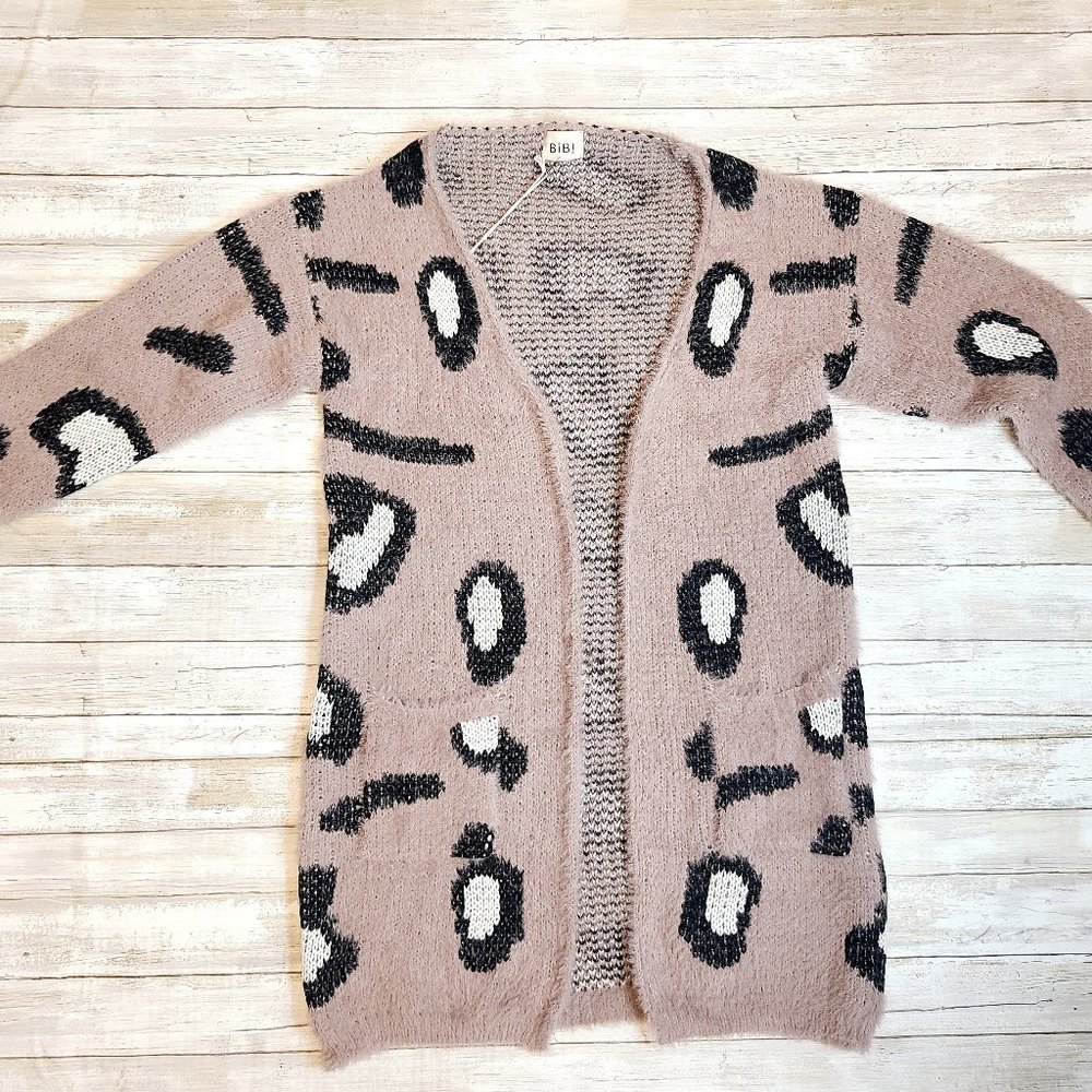 Mauve leopard print cardigan